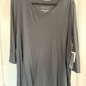 Rachel Zoe Black Ribbed Top